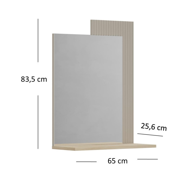 DOMINICA дзеркало 65 taupe / дуб silverjack