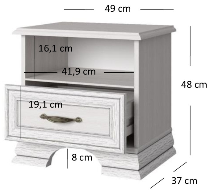 TIFFANY шафка приліжкова 1s woodline крем