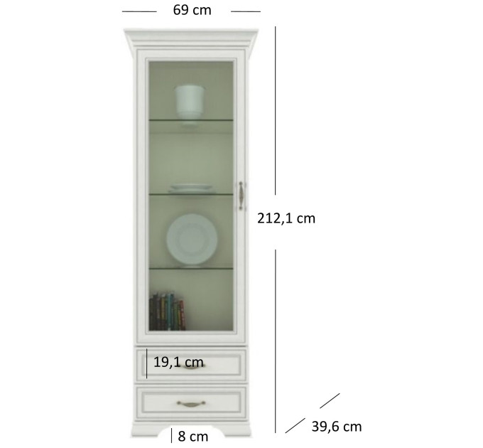 TIFFANY вітрина 1w2s woodline крем