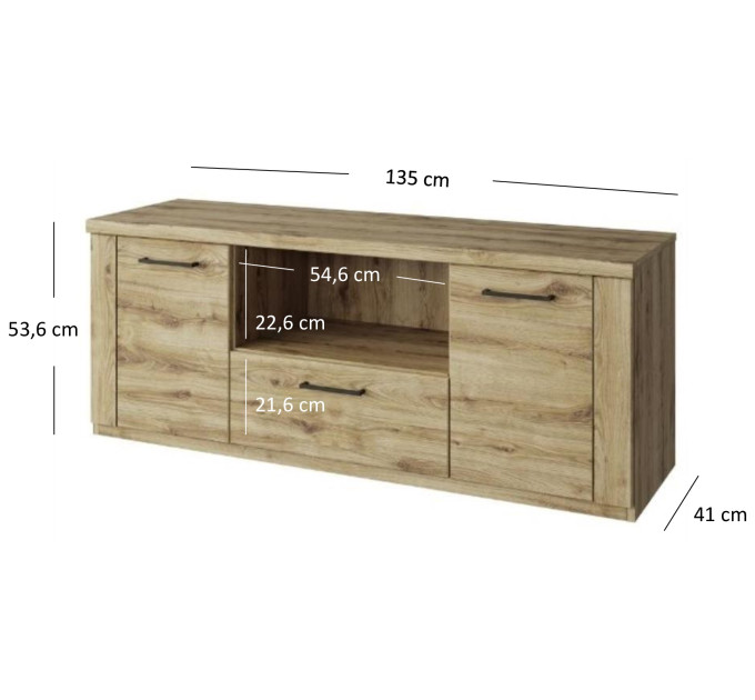 DOORSET шафка ТВ 2d1s/135 дуб navarra