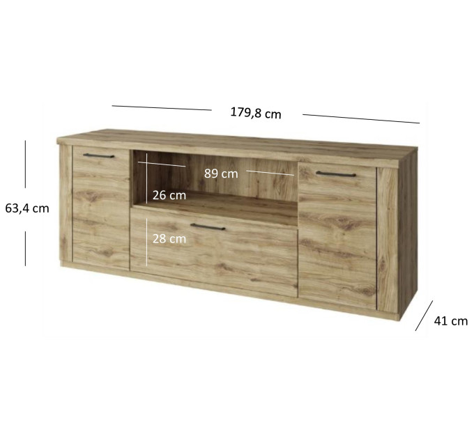 DOORSET шафка ТВ 2d1s/180 дуб navarra