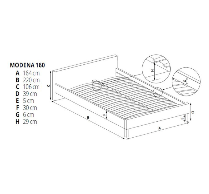 Ліжко MODENA 3 160 темно-зелений