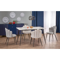 Стіл EMILIO 140 білий мармур-чорний