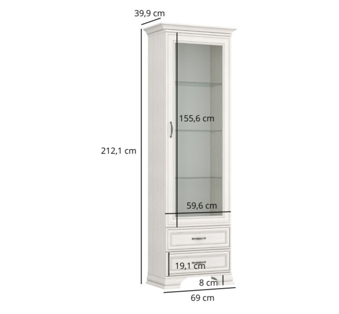 TIFFANY II вітрина 1w2s fineline крем
