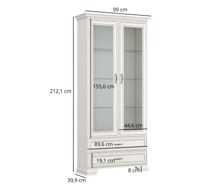 TIFFANY II вітрина 2w2s fineline крем