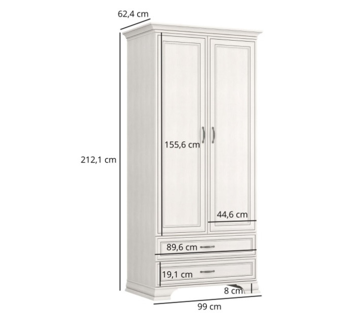 TIFFANY II шафа 2d2s fineline крем