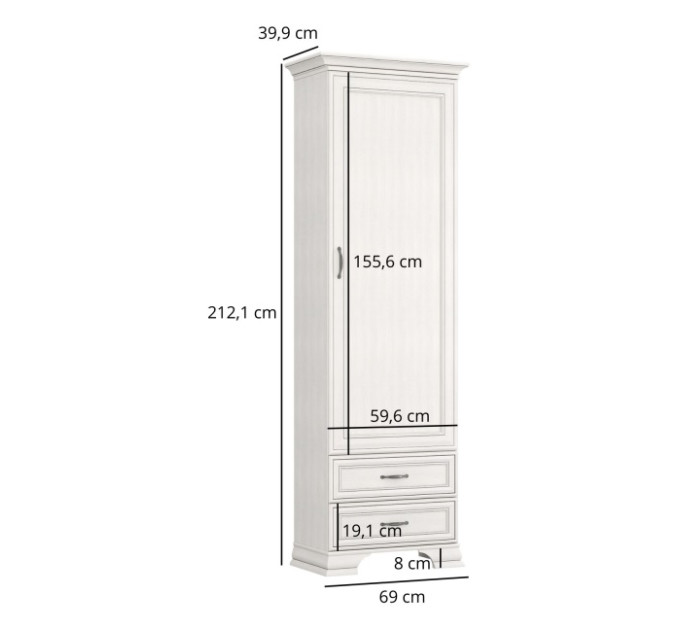 TIFFANY II шафка 1d2s fineline крем